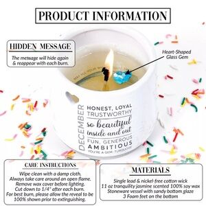 Wax Reveal Candle Natural Soy Wax December Birthstone Candle 11oz By Pavilion